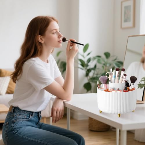 Pot à stylos rotatif à 5 compartiments pour libérer l'espace de votre table - 6