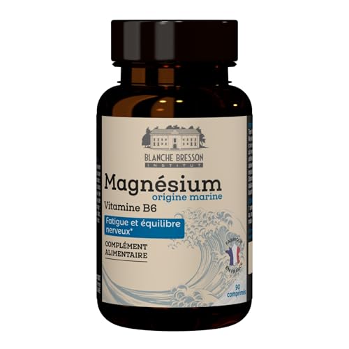 BLANCHE BRESSON - Magnésium Marin 300 mg renforcé en Vitamine B6 - Contre la Fatigue et le Stress, Relaxation, Energie, Détente - Origine Marine - 90 Gélules - Cure de 90 jours - Fabriqué en France