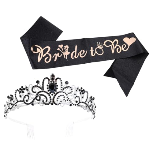 ヘンパーティーブライドトゥビーヘッドバンドクラウンサッシュアクセサリー花嫁ヘンナイトウェディングパーティーデコレーション用