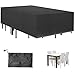 EXLECO Abdeckung Gartenmöbel 242*162*100 cm Schutzhülle Gartenmöbel Atmungsaktiv Wasserdicht Rechteckig 210D Oxford Gewebe Winddicht UV-Beständiges Abdeckung für Gartenstühle- Schwarz
