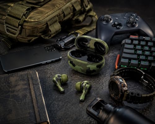Image of J38 Army Series Truly Wireless Bluetooth Earbuds with Bluetooth v5.4, 36H Playtime, ENC Calling Mic, Touch Controls, Deep Bass, Type-C Charging, Camouflage Green