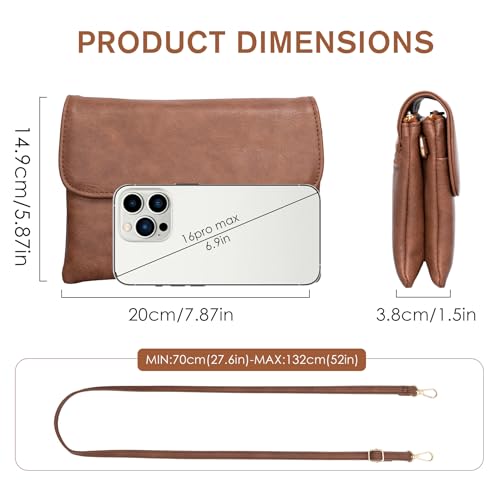 Image of Small Crossbody Bags for Women,Vegan Leather Cell Phone Purse with Adjustable Shoulder Strap for Travel