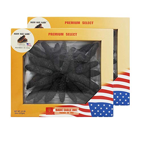 Dol Wild Caught,Sun Dried Atlantic Black Pin Sea Cucumber All Natural Nutritious,大西洋岩刺參 小黑刺海參 - In Box (Large 8Oz/Box*2) #TOP11