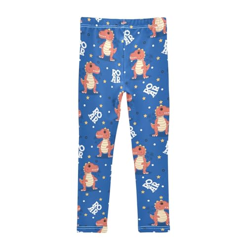 ZZKKO Girls Leggings Cute Dinosaur Cartoon Toddler Girls Clothes Leggings for Girls Toddler Girls Leggings 3-4T2
