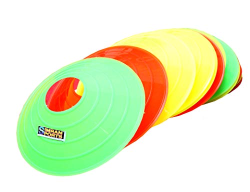 Image of SIMRAN SPORTS Disc Cones Set, Space Marker, Agility Soccer Cones for Training, Football, Kids, Sports, Field Cone Markers (Pack of 30)