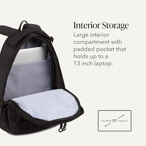 Image of SWISSGEAR Bungee Core Laptop Backpack, Fits Most 13-Inch Laptops, Airflow Back Panel, Reflective Accents, and Bungee Cord System, Black, 26L, 17.25-Inch