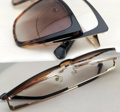 Circleperson Cat Eye Magnet glasses 2 in 1 Polarized clip on Sunglasses for Women 54-18-146 Metal Spring hinges4