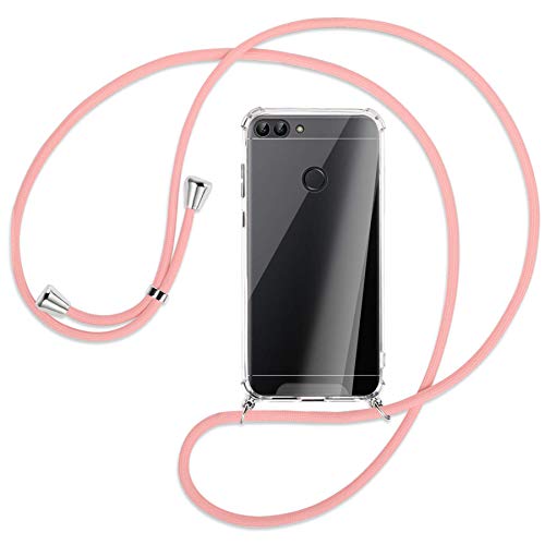 mtb more energy® Collar Smartphone para Huawei P Smart (5.65'') - Rosa - Funda Protectora ponible - Carcasa Anti Shock con Cuerda