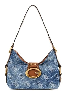 GUESS borsa a tracolla Camden Mini Shoulder Bag Denim Logo blu
