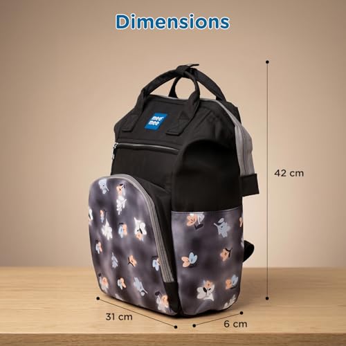 Image of Mee Mee Metro Luxe Mom Diaper Bag Backpack | Large Capacity Baby Bag with Multiple Pockets | Bottle Warmer Pocket | Changing Mat | Travel-Friendly & Stroller Straps | Waterproof & Stylish