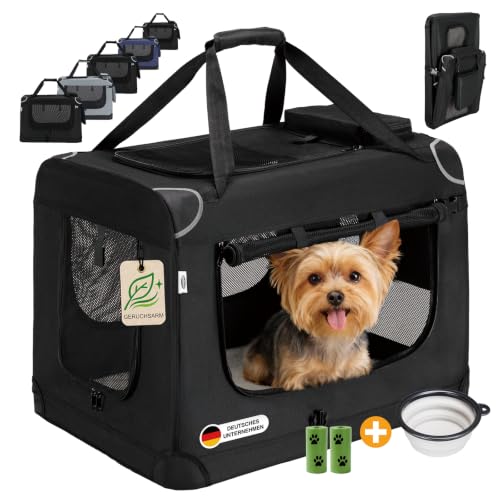 Zedelmaier Hundebox Auto, faltbar, geruchsarm, 50 x 34 x 36 cm, Schwarz