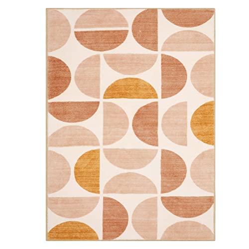 Lahome Boho Rug - 3X5 Washbale Rugs For Bedroom Office Dorm, Bohemian Non-Slip Soft Classroom Rug Girls Ultra-Thin Geometric Small Carpet For Living Room Entryway Kitchen Playroom thumb #5