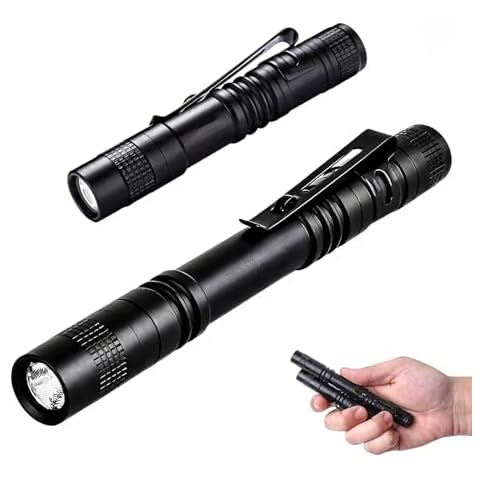 HAUSBELL A600 Flashlight, LED Pen Light Flashlights with Clip, 300 Lumen Mini Pocket Penlight Inspection Flashlight, 2 Pack Cover