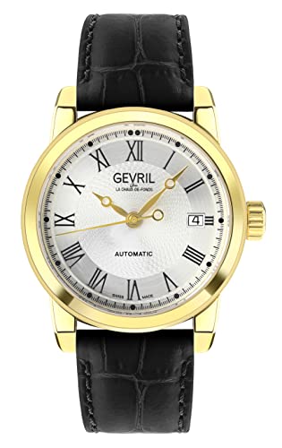 Gevril Men's Madison Swiss Automatic Watch, Genuine Italian Leather Strap2