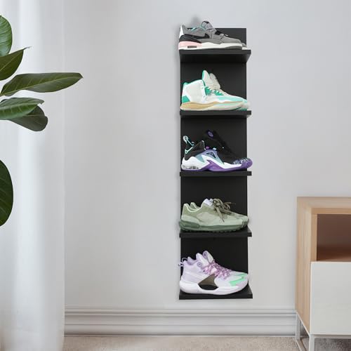 NIUBEST 5 Tier Wall Shelf,Vertical Floating Shelf,Home Decor Storage,Black - image 7