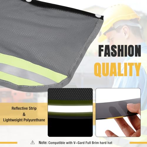 Hard Hat Visor with Neck Shade Fits Standard V-Gard Full Brim Attachment for Men or Women Working Outside by Glosaie - Image 3
