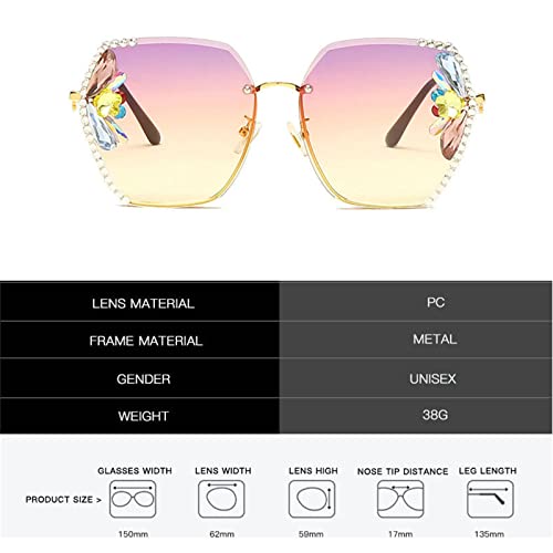 willochra Oversized Rimless Sunglasses Women Clear Lens Eyewear Large Sunglasses Gradient Lens Diamond Sunglasses4