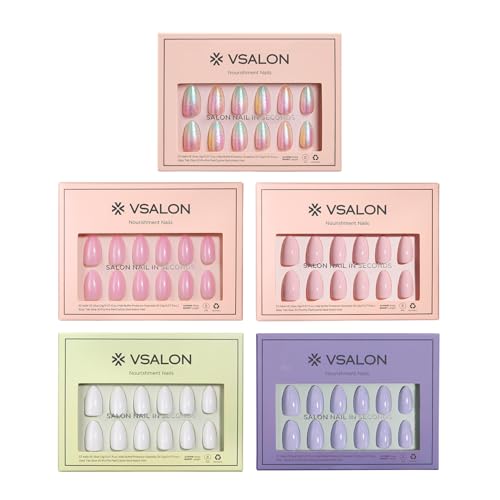 VSALON Press on Nails Short Almond Easter Collection