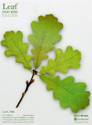 b.b.begonia Leaf_ Oak Sticky Notes, Green, Large (C209GL004)