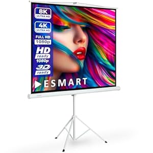ESMART Professional MISATI Stativ-Leinwand 260 cm Bild 244 x 183 cm (120") 4:3 | Heimkino Beamer Projektionsleinwand Stativ Leinwand LCD LED