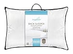 Snuggledown Hotel Collection Back Sleeper Pillow - Supportive & Breathable Boxed Pillow for Back Sleepers | Cotton Cover, UK-Made, Non-Allergenic, Machine Washable (43 x 69cm)