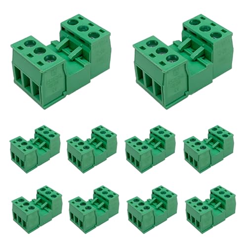 Willwewon 10 Set 3 Pin 2EDGRK-5.08mm Pitch Pluggable PCB Screw Terminal Block Connector for Socket Panel Mount