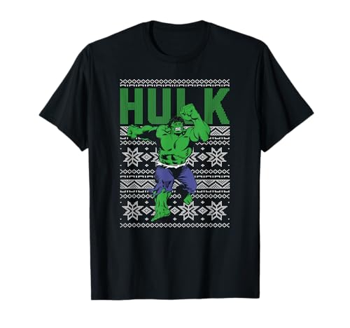 T-shirt Marvel Hulk imprimé pull de Noël moche rétro pour homme