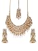 ZAVERI PEARLS Gold Tone Kundan & Pearls Bridal Choker Necklace Set For Women-ZPFK8454