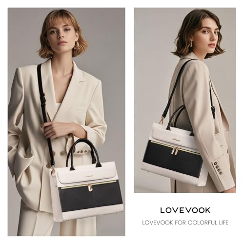 Image of LOVEVOOK Purses and Handbags for Women,Leather Shoulder Bag Black Purse Tote,Satchel Crossbody Bags Top Handle for Ladies