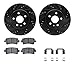Dynamic Friction Company Rear Brake Rotors-Drilled and Slotted-Black with 5000 Advanced Brake Pads includes Hardware 8512-65024
