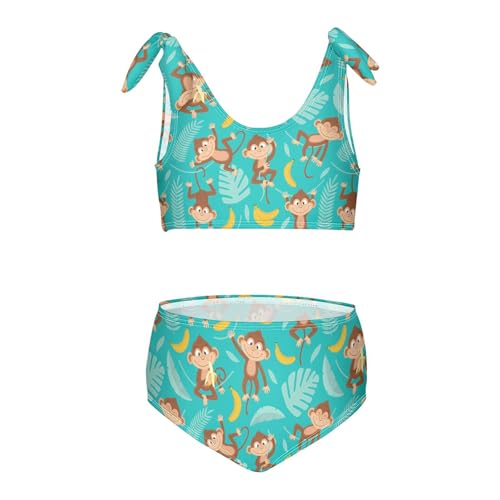 Image of CaTaKu Girls Swimsuits Two Piece Swimwear Cute Bikini Set Tankini Hawaiian Beach Sport Bathing Suit for Girls Size 3-12T