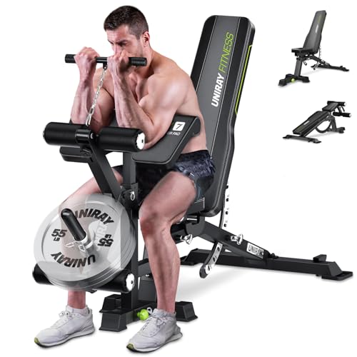 Weight Bench, Workout Bench for Home Gym with 1200 LBS Capacity, Adjustable Weight Bench with Heavy Duty Leg Extension and Preacher Pad, Gym Bench Incline Flat Decline for Bench Press Full Body Strength Training