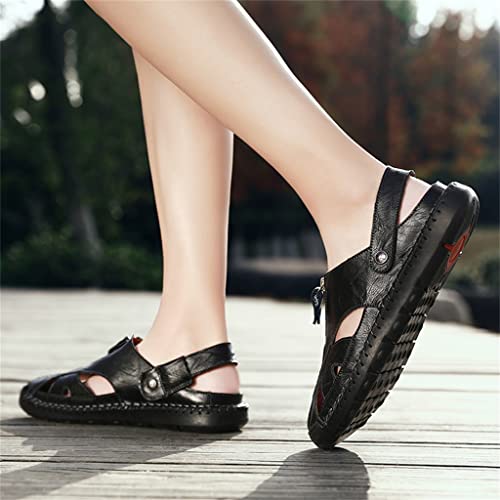 Men's Sandals Soft Shoes Beach Men's Sandals Sandals Slippers Big Size 38-48(D,48 Code)3