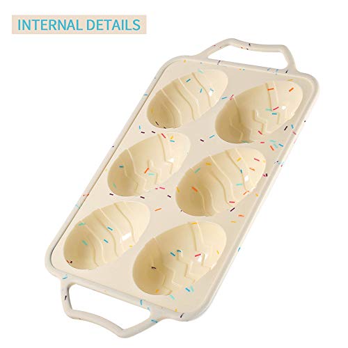 Silicone Molds for Baking Easter Egg Shape Silicone Treat Mold Trays Non-Stick Cupcake Pan for Chocolate Candy Baking Muffin Cupcake Jello Soap Candies Ice Cube Trays(Easter Egg Shape) - Thumbnail 5