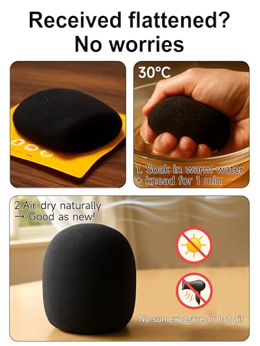 Image of YOUSHARES Microphone Cover Foam Compatible with Rode Wireless Go II /PRO Suitable for Interview Go Handheld Adaptor, Replacement Rode Pop Filter to Blocks Out Plosives