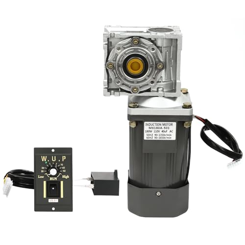 110V Gear Motor with Speed Controller Reversible Worm Gear Reducer Motor High Torque Electric Gearbox for Various Appliances and Machines (120W 30K)