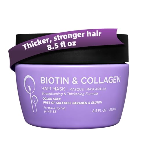 Luseta Biotin Hair Mask – Deep Conditioning Treatment for Dry, Damaged, Thinning Hair – Strengthens Weak Strands, Adds Volume, Reduces Breakage – Sulfate Free – 8.5oz
