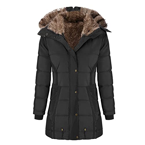 Parka invernale da donna, foderato, cappotto