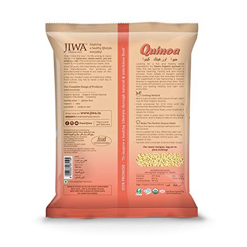 Image of Jiwa White Quinoa | High Protein White Quinoa| Cooks Like Rice | Indian Origin | Certified Organic & Gluten Free| Superfood | 500 Gram