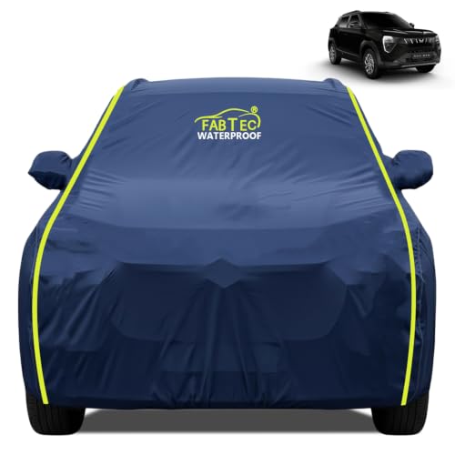 Image of FABTEC Premium Waterproof Car Body Cover for Mahindra XUV 3XO All Weather Protection Car Cover Scratch Proof with Mirror Pocket (Navy Blue)