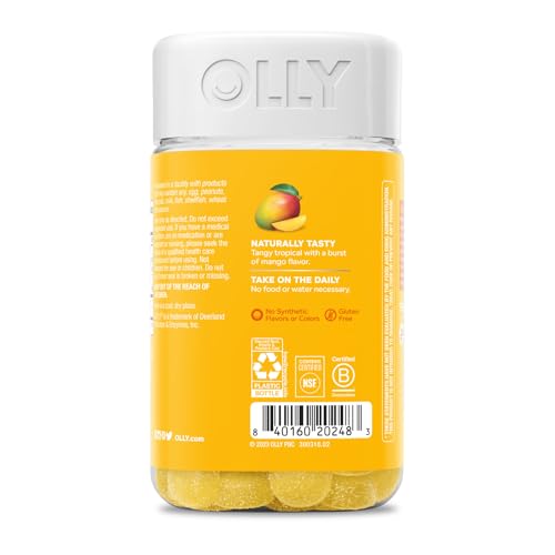 Image of OLLY Probiotic Gummy,1 Billion CFUs,Immune and Digestive Support,Chewable Probiotic Supplement,Mango,80 Count (Pack of 2)