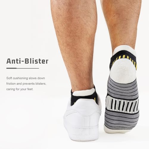 6 Pack Men's Ankle Socks, Cushion Running Athletic Socks, Breathable Sports Low Cut Socks3