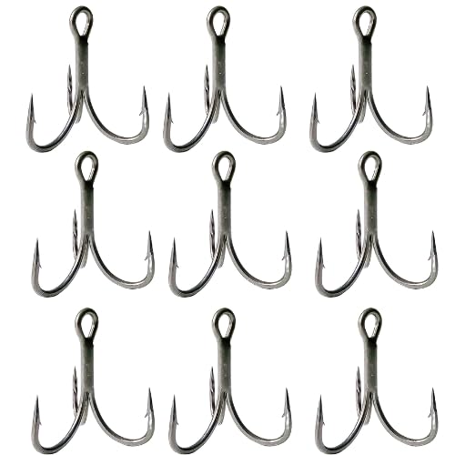 PREDATOR X STRONG TREBLE HOOKS BARBED SEMI BARBLESS Size 2 4 6 8 (Semi-Barb, 2 (The biggest))