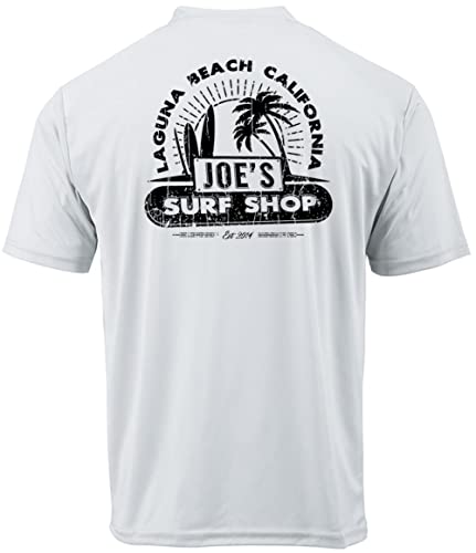 JOES SURF SHOP Vintage Beach Moisture Wicking Graphic Tee-L-White