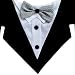 Dracula Formal Dog Bandana with Silver Bow Tie (Large)