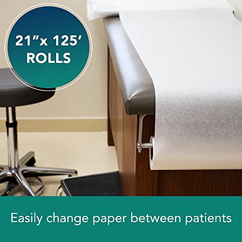 Tidi Everyday Exam Table Paper, White, 21" X 125' (Pack Of 12) - Fluid And Barrier Protection - Absorbent Crepe Paper - Medical Supplies (981004) #TOP2