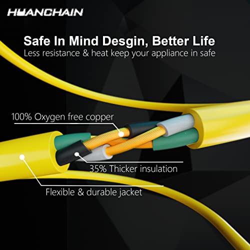 Huanchain 100 Ft 12/3 Gauge Heavy Duty Outdoor Extension Cord Waterproof With Lighted thumb #2