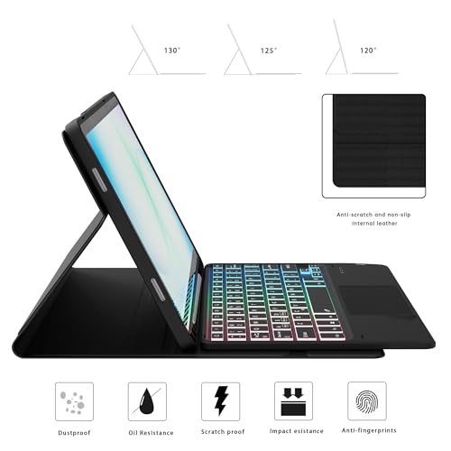 Image of for Samsung Galaxy Tab A11+ Plus /A9 Plus 11 inch Keyboard Case: 3 Zone 7 Colors Backlit Trackpad Keyboard for Galaxy Tab A9+ Plus A11plus - Detachable Smart Touchpad Wireless Key Board Folio Tablet Cover