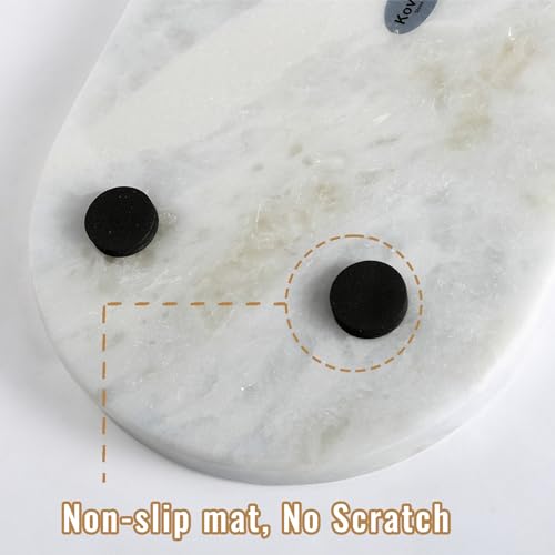 Image of Koville African Natural Marble Decorative Tray, 12 inchx6 inch - Countertop Organizer, Catchall Tray for Perfume, Candles, Jewelry