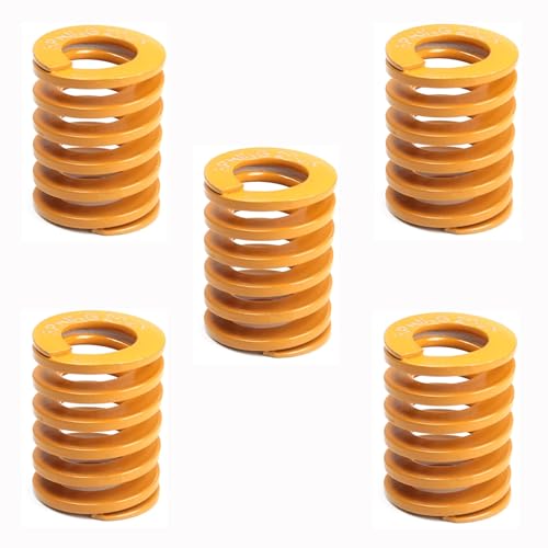 Tayffency 5Pcs 3D Printer Bed Springs 20mm OD 10mm ID 25mm Length Compression Mould Die Springs Light Load for Mechanical Equipment 3D Printer Accessories Yellow